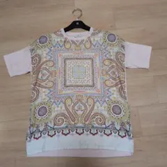 【未使用】ETRO エトロ 高級シルク100% 切替サマーニット ピンク 40のサムネイル