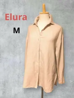 Elura エルーラ　リネン レーヨン混 シャツ　ベージュ　M　開襟のサムネイル