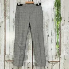 ☆ユニクロ☆良品☆アンクルパンツ グレンチェック M グレー スリムテーパード