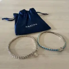 AGATHA シルバー ターコイズ ブレスレット 2点セット