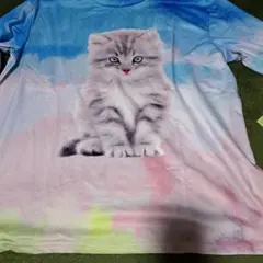 新品　猫プリント 半袖Tシャツ
