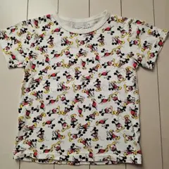 着用1度のみ♡ストンプスタンプ♡ミッキー総柄Tシャツ♡ディズニー　レトロ40周年のサムネイル