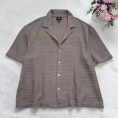 H＆M 半袖透かし編みシャツ トップス カジュアル 定番 シンプル 大きいサイズ