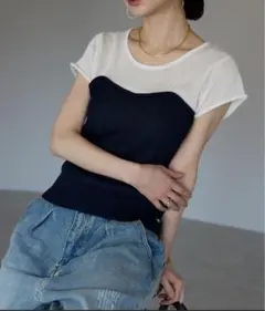ビスチェデザインTシャツ　シャツ　トップス