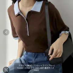 値下げ❗️フェイクレイヤード 配色 サマーポロニット ＜接触冷感のサムネイル