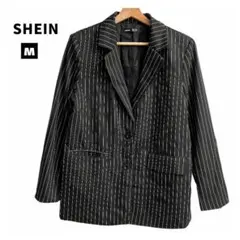 SHEIN シーイン ブラックストライプ テーラードジャケット M