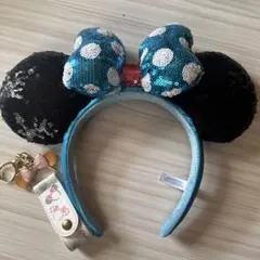 ミ二ー耳カチューシャとキーホルダーセット