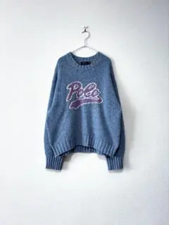 ラルフローレン　ロゴ　ニット　水色