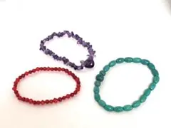 天然石ブレスレット 3本セット 15cm 16cm