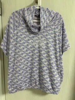 NIKE 総柄 半袖 フーディー パープル XL