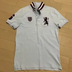 メンズ ポロシャツ ライトブルー ライオン刺繍のサムネイル