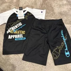 新品タグ付きChampion キッズ ジャージ 上下セット 110 黒/白