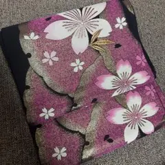 成人式 振袖 黒地 桜文様 袋帯 金糸 華やか - メルカリ
