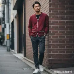 THE SHOP TK MIXPICE アーガイル カーディガン ボルドー L