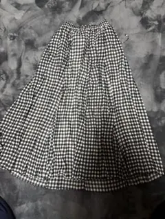 ギンガムチェック フレアロングスカート