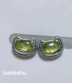 無料サービス中♥︎SV925銀針　ペリドット　天然石ピアス　パワーストーン　E29