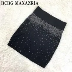 ビーシービージーマックスアズリア タイトスカート スタッズ 黒 M B36
