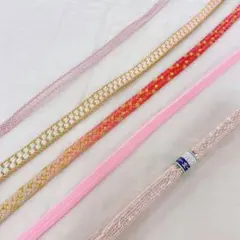 7902 帯締め　まとめセット　リメイク　ピンク　薄ピンク