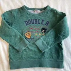 DOUBLE.B 緑色 クマ刺繍 トレーナー