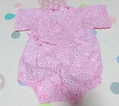 ピンク 花柄 甚平 80cm