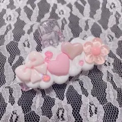 ハンドメイド ホイップデコ プラクリップ クリップ ピンク 白 リボン ハート