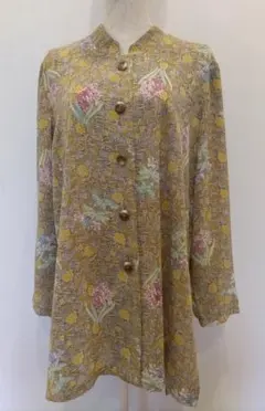 昭和レトロ　花柄シャツ　ジャケット　羽織り