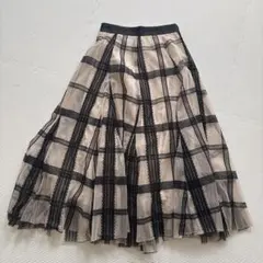 ヨーヨ様　スナイデル　チェック柄チュールロングスカート