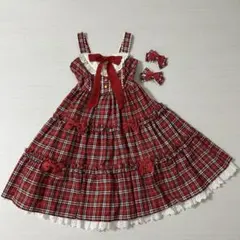 モモコハウス 赤 チェック エプロン ハート - メルカリ