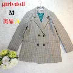 美品 girlydoll (M) グレンチェックテーラードジャケット ダブルのサムネイル