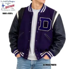 ビンテージ 60-70年代 BUTWIN Dワッペン付メルトン スタジャン 42