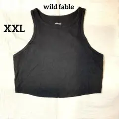 wild fable【XXL】黒 クロップタンクトップ ヨガ スポーツ