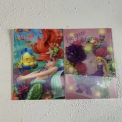 リトル・マーメイド アリエル　ラプンツェル 3D ポストカード ディズニー