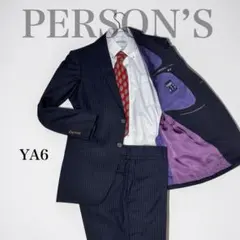美品✨ PERSON’S FOR MEN スーツ YA6 ネイビー ストライプのサムネイル