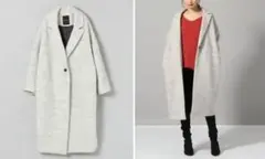 (L02087) ジーナシス JEANASIS シャギーロングチェスターコート