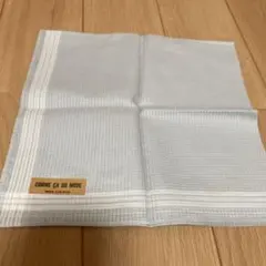 【新品未使用】COMME CA DU MODE 水色ストライプ メンズハンカチのサムネイル