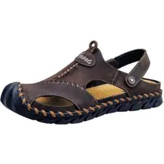 ✨本革✨ ブラウン スポーツサンダル 滑り止め加工で安心❣️ 水陸両用