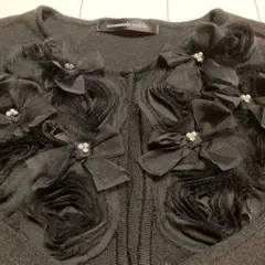 カーディガン　ボレロ　黒　お花モチーフ　セリーヌ　エルメス　セルフォード