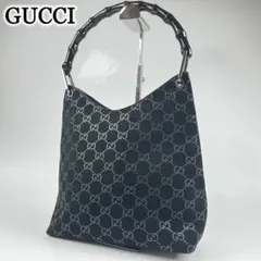 【極美品】GUCCI グッチ バンブー GG柄 スエード ワンショルダーバッグ