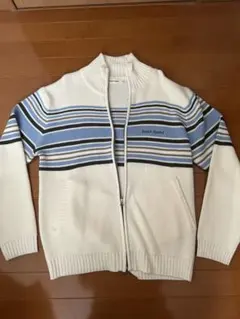 Beach Sound ストライプ ジップアップカーディガン L