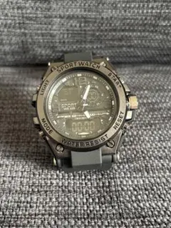 【新品】スポーツ腕時計 アナデジ デジタル クォーツ ブラック