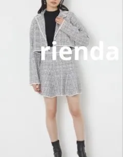 riendaリエンダ クロップドWテーラードツイード二ットジャケット 入学式