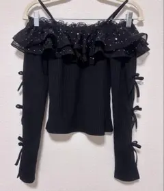 ♥ROJITA ラメオフショル ブラック♥