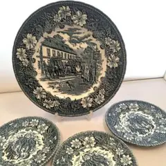 ロイヤルチューダー　食器セット vintage】【England】Royal Tudor Ware Coaching Taverns 3点