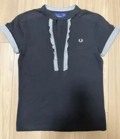 FRED PERRY】 フリルスリーブポロシャツ ブラック - メルカリ
