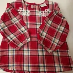 futafuta 　チェック柄　カットソー　春　90