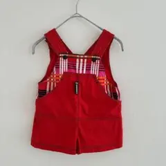 PETIT JUNKO サロペット 赤チェック股スナップベビーヴィンテージレトロのサムネイル