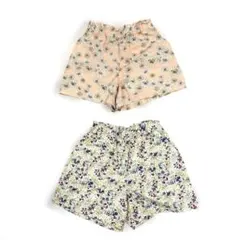 ユニクロ　キュロット　ショートパンツ　花柄