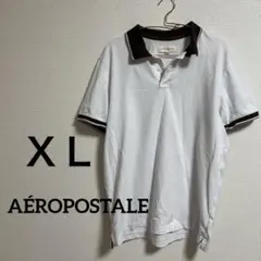 AÉROPOSTALE 【 ＸＬ 】ポロシャツ ホワイト/ブラウン