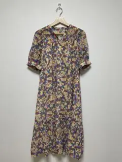 【美品】 OPAQUE.CLIP フラワーティアードワンピース 春 花柄