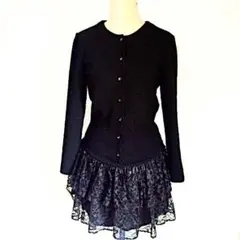 vintage レース切替ワンピース